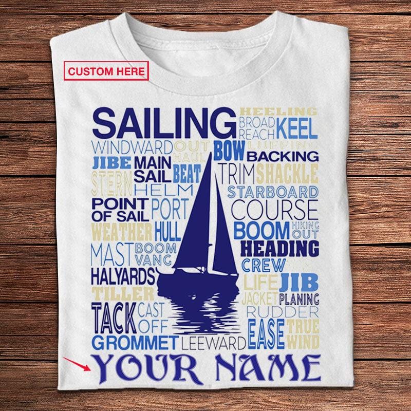 Camisetas de navegación personalizadas con diseño de barco de vela