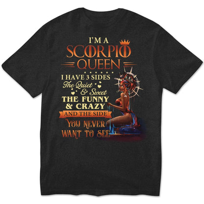 Soy una reina Escorpio, tengo 3 lados Sudadera con capucha, camisetas