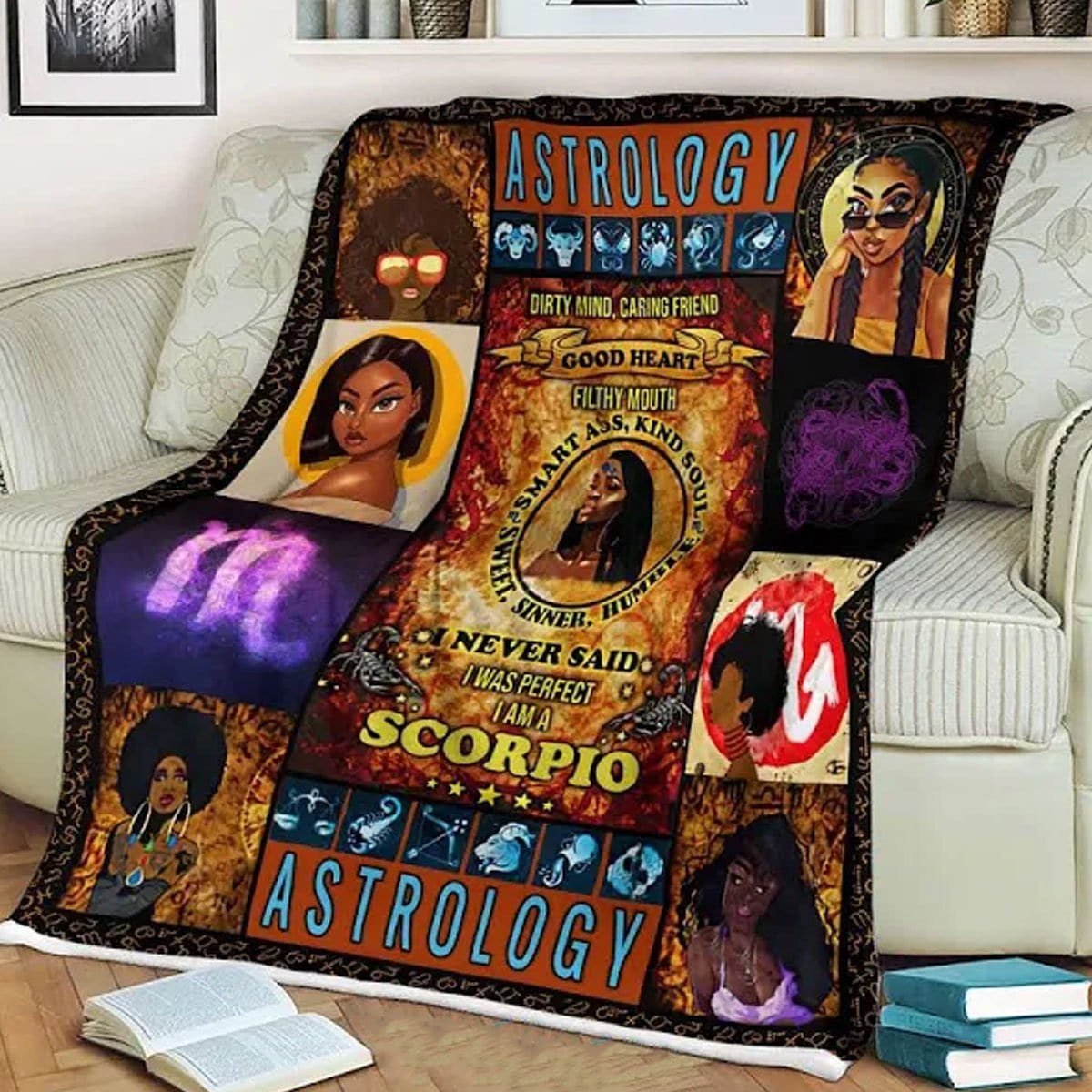 Scorpio Blanket Astrology Good Heart Filthy Mouth Fleece