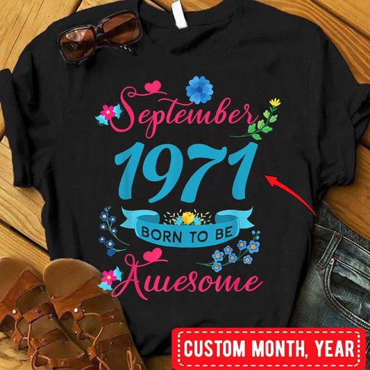 September Born To Be Awesome, Personalized Birthday Shirts