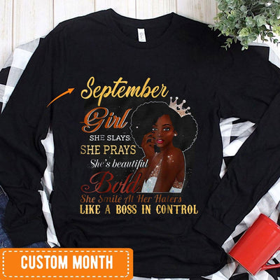 September Girl She Slays Prays, Personalized Birthday Shirts