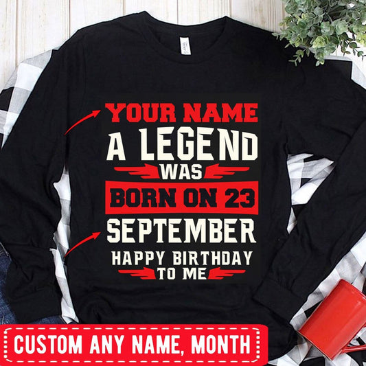 Una leyenda nació en septiembre, camisetas de cumpleaños personalizadas