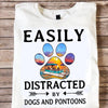 Easily Distracted By Dogs & Pontoons Fishing Shirts