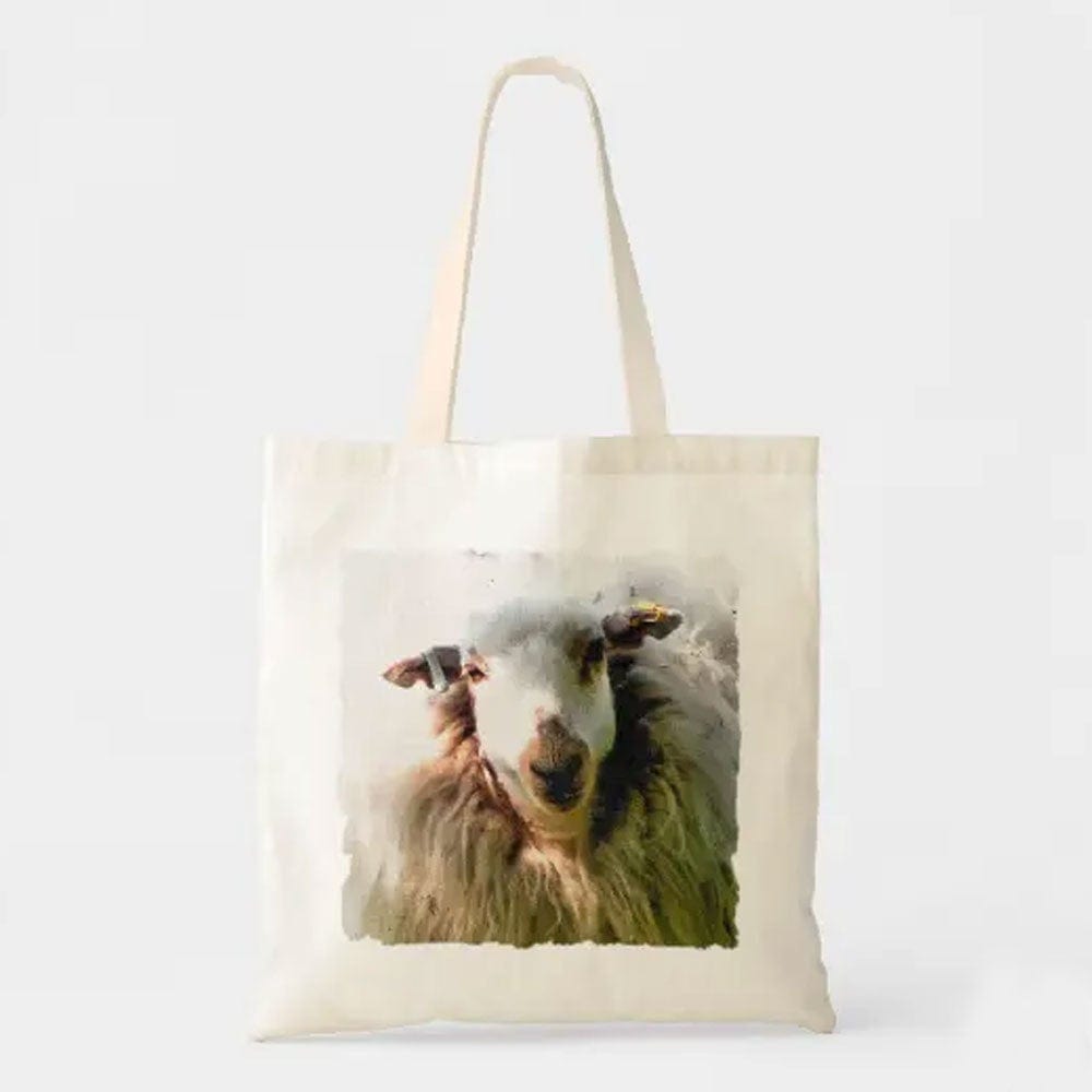 Sheep Print Tote Bag