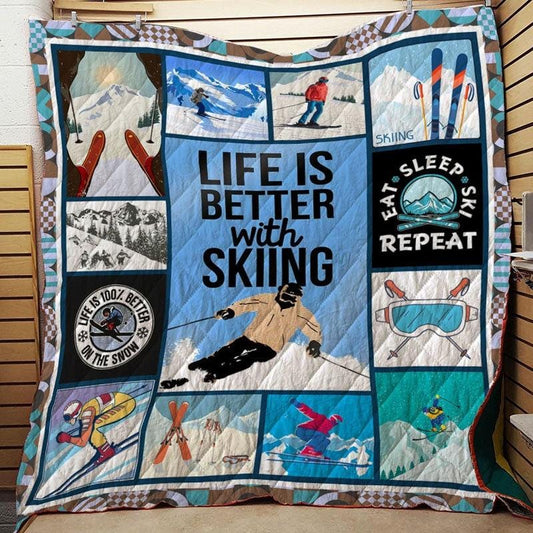 La vida es mejor con una manta de esquí de polar y sherpa
