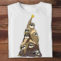 Christmas Tree Sloth Shirts