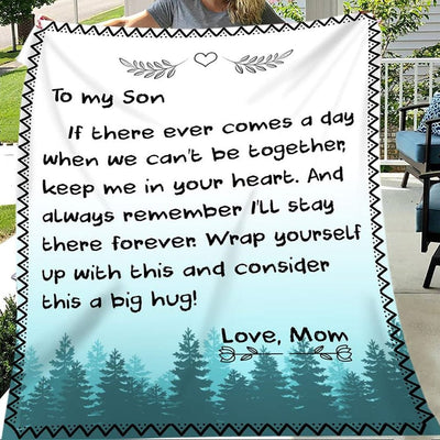 To My Son Love From Mom Letter Blanket Fleece & Sherpa