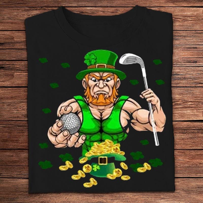 Leprechaun Playing Golf St Patricks Day Shirts