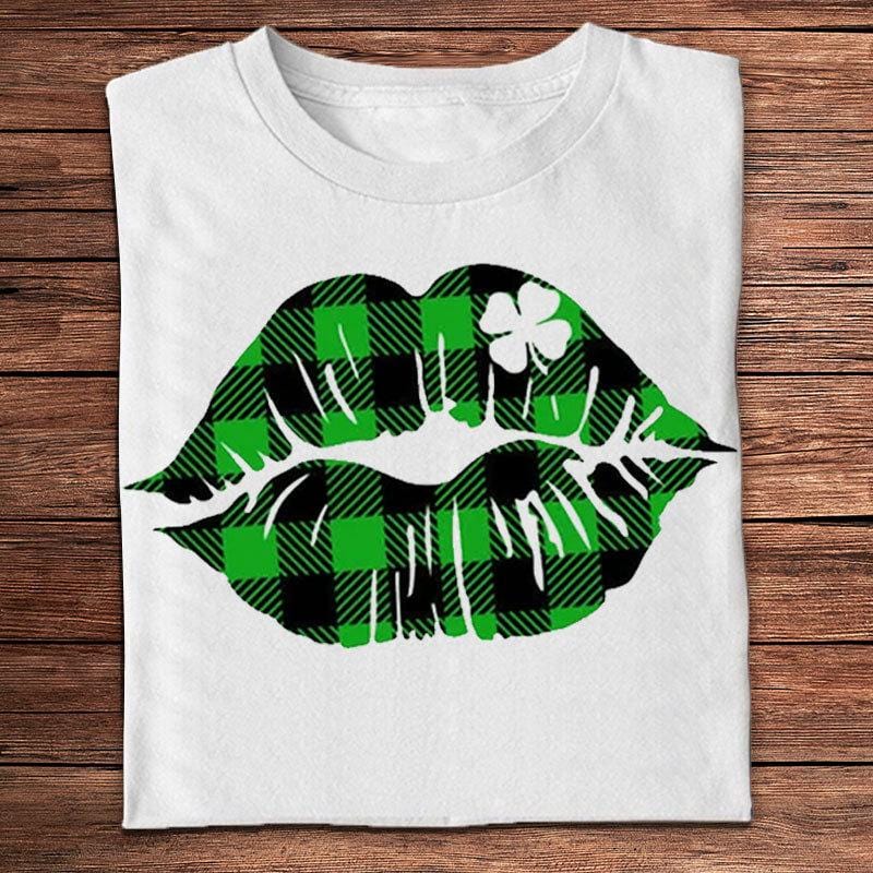Shamrock Lucky Lips St Patricks Day Shirts