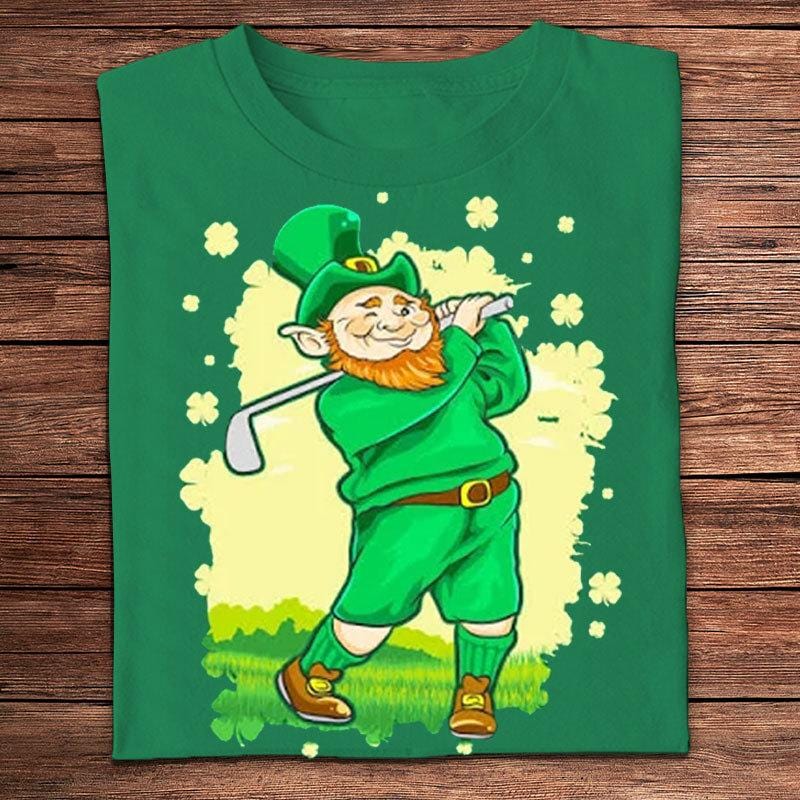 Golfing Leprechaun Golf Irish St Patricks Day Shirts