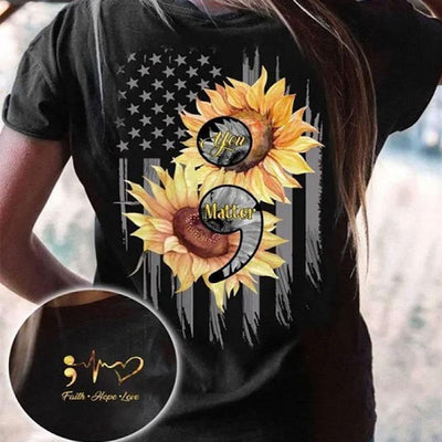 You Matter Sunflower Suicide Awareness Shirts