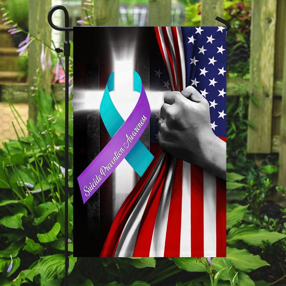 Ribbon American Suicide Prevention Flag House & Garden
