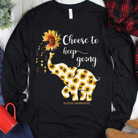 Choose To Keep Going, Sunflower Elephant Suicide Awareness Shirts