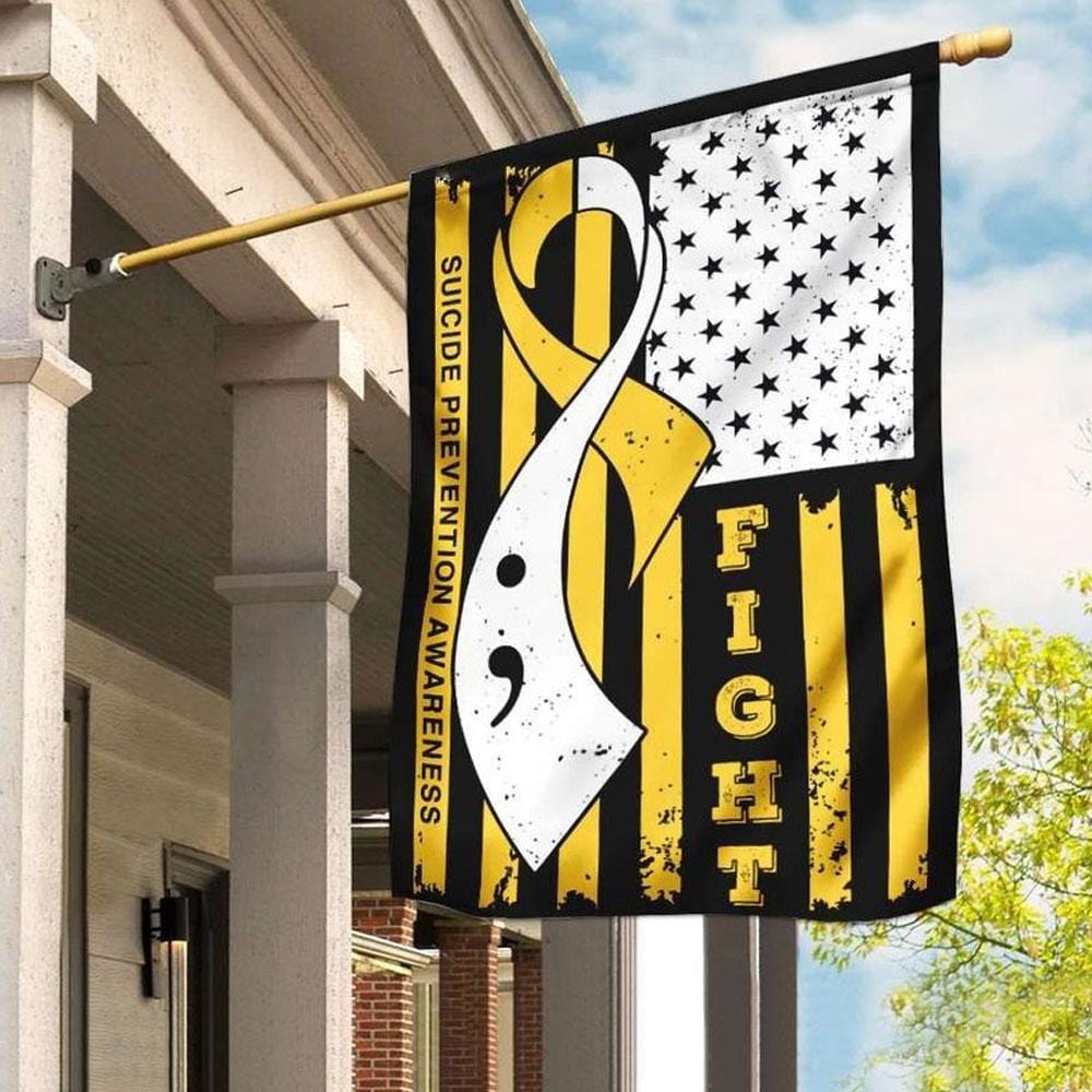 Fight Ribbon Suicide Prevention Flag House & Garden