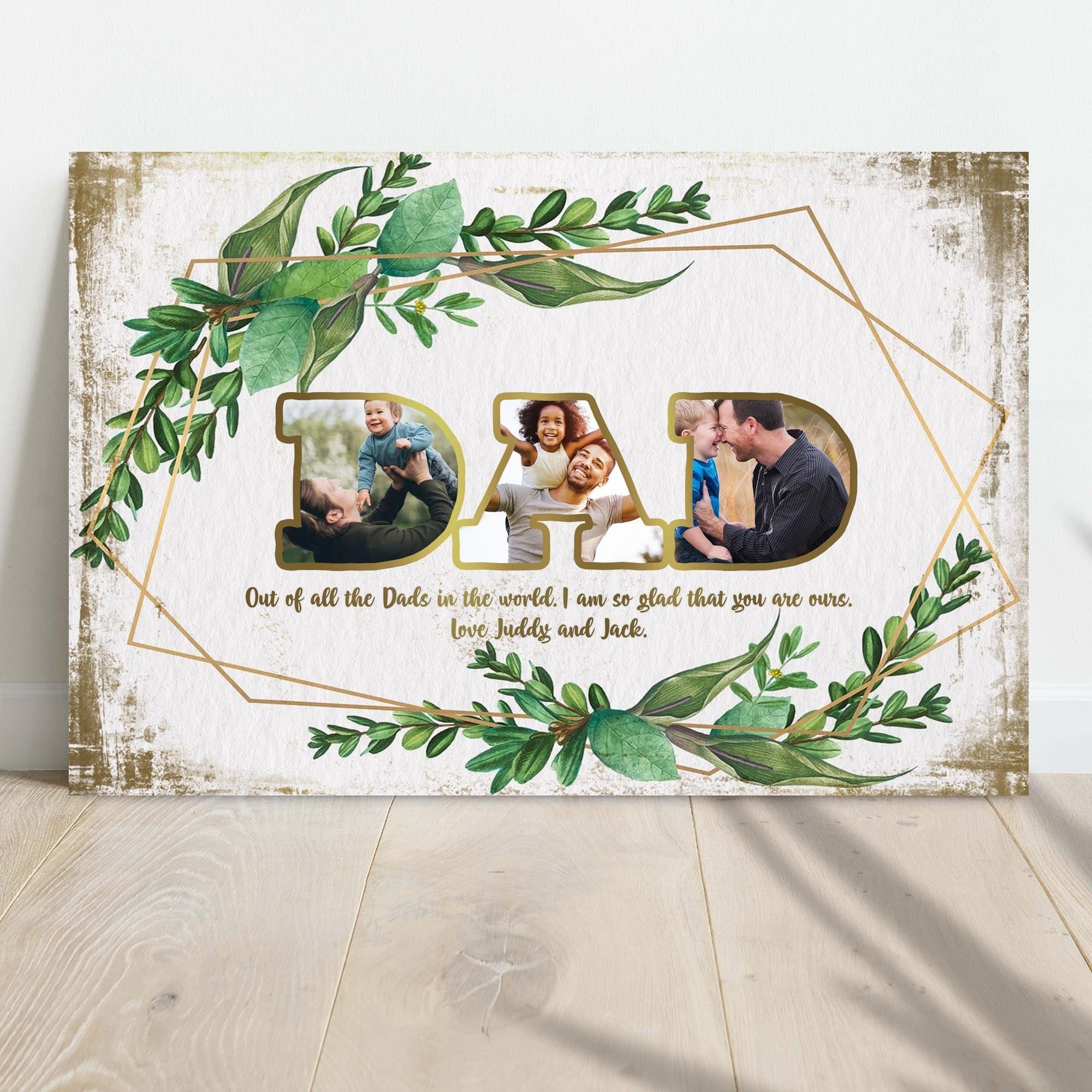 Personalized Glad That You Are Our Dad Father's Day Poster, Canvas