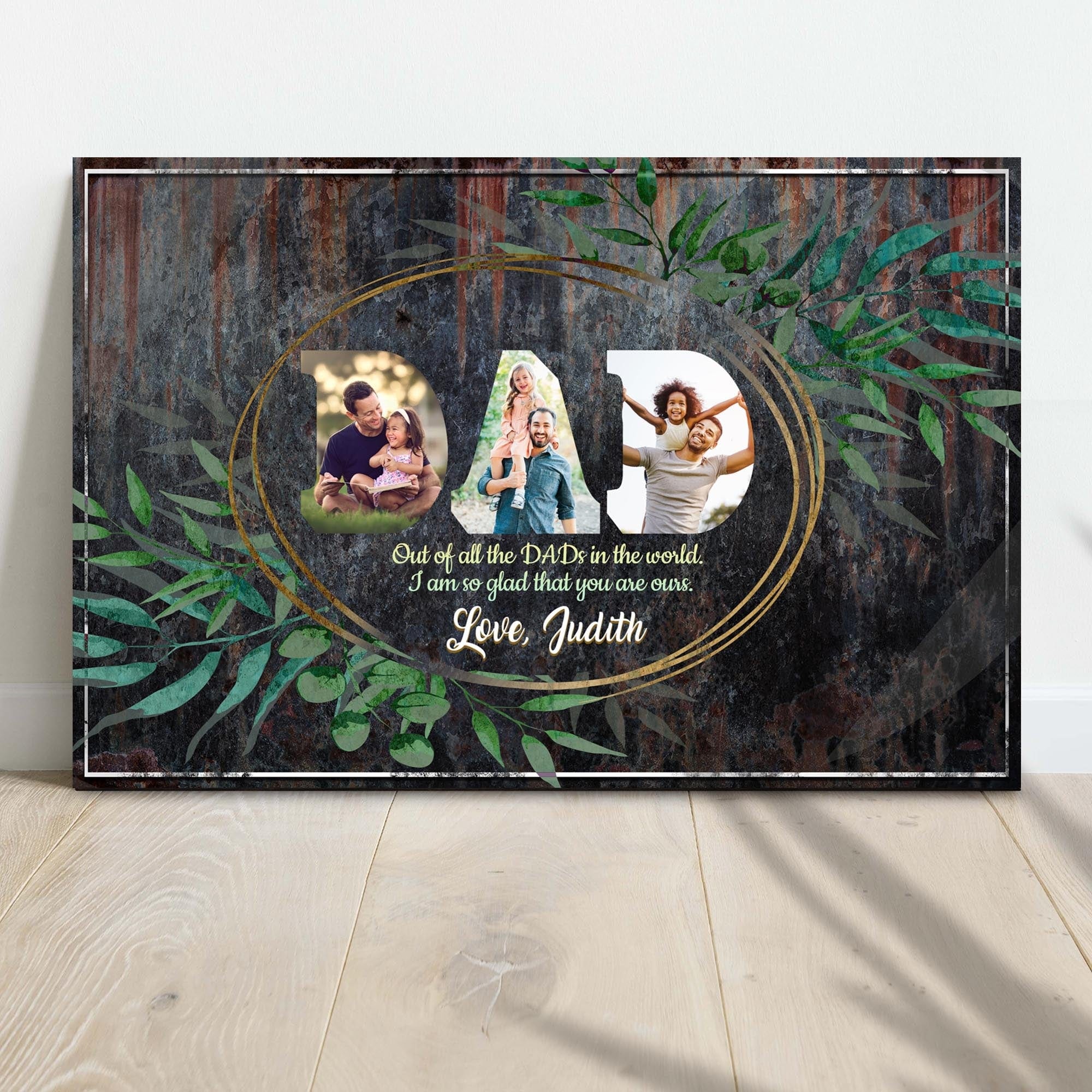 Personalized Glad That You Are Ours Father's Day Poster, Canvas