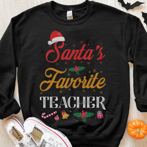 Santa's Favorite Teacher Christmas Hoodie, Shirts