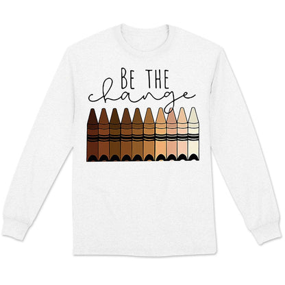 Camisetas para profesores: sé el cambio, camisetas para profesores con crayones