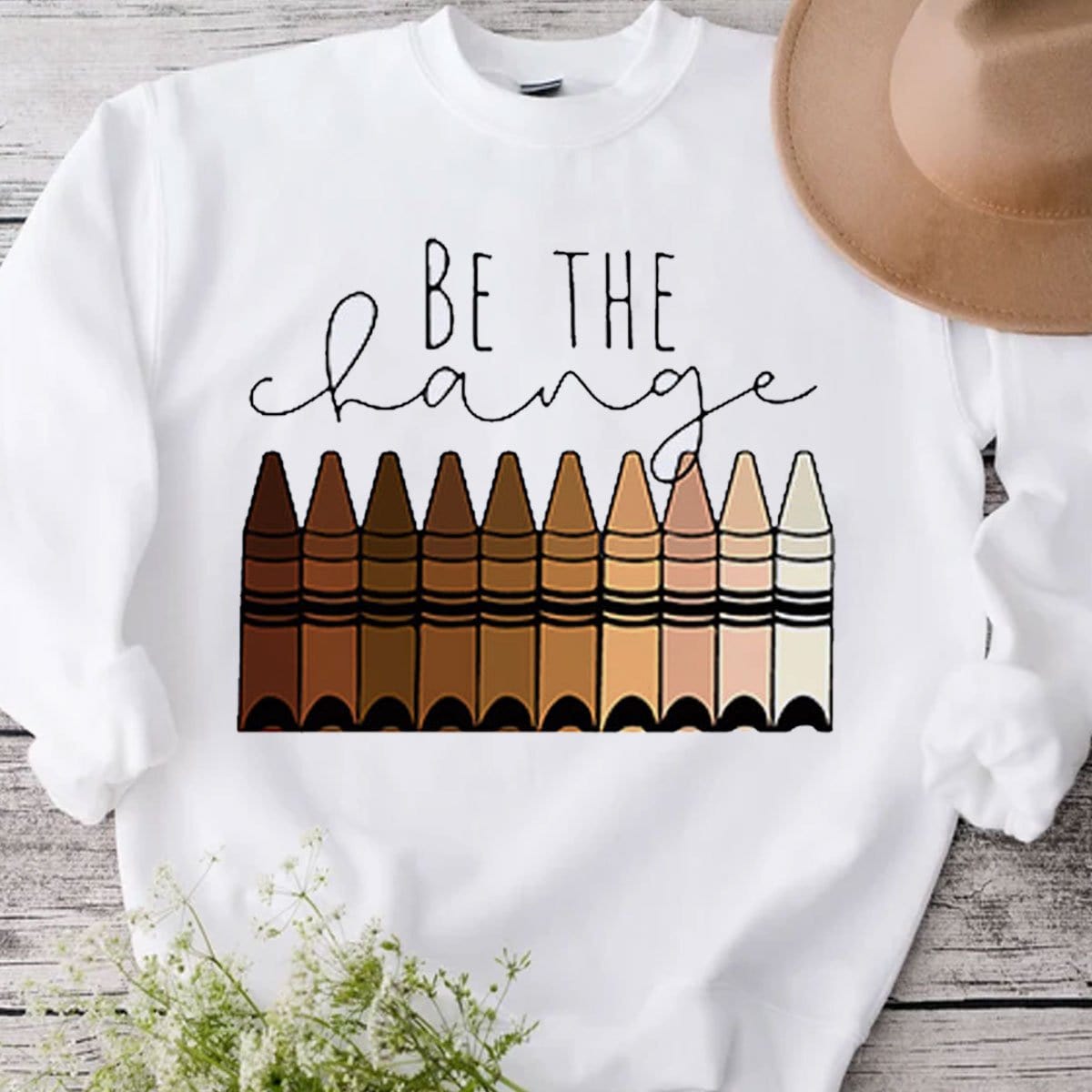 Be The Change Crayons Teacher Shirts