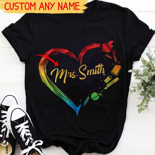 Camisetas de profesor personalizadas con corazón