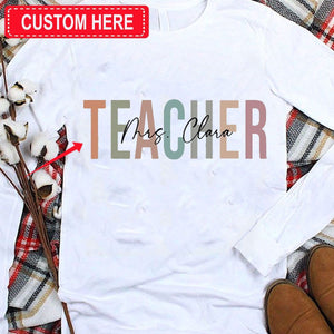 Camisetas personalizadas para profesores, nombre personalizado