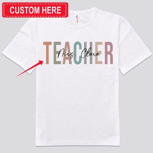 Camisetas personalizadas para profesores, nombre personalizado