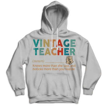 Vintage Teacher T Shirt, Noun Knows More Than She Says, Teacher Shirts