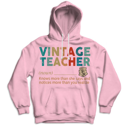 Vintage Teacher T Shirt, Noun Knows More Than She Says, Teacher Shirts