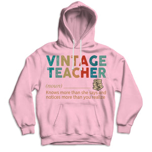 Vintage Teacher T Shirt, Noun Knows More Than She Says, Teacher Shirts