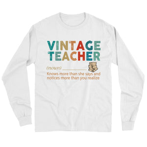 Vintage Teacher T Shirt, Noun Knows More Than She Says, Teacher Shirts