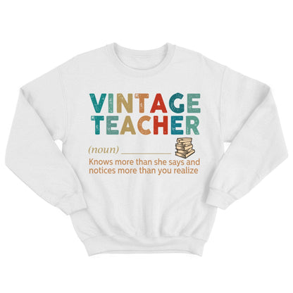 Vintage Teacher T Shirt, Noun Knows More Than She Says, Teacher Shirts