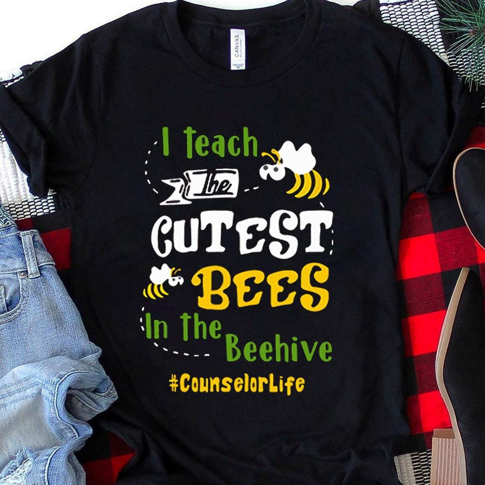 Camisetas de consejero, enseño las abejas más lindas de la colmena, camisetas de maestro