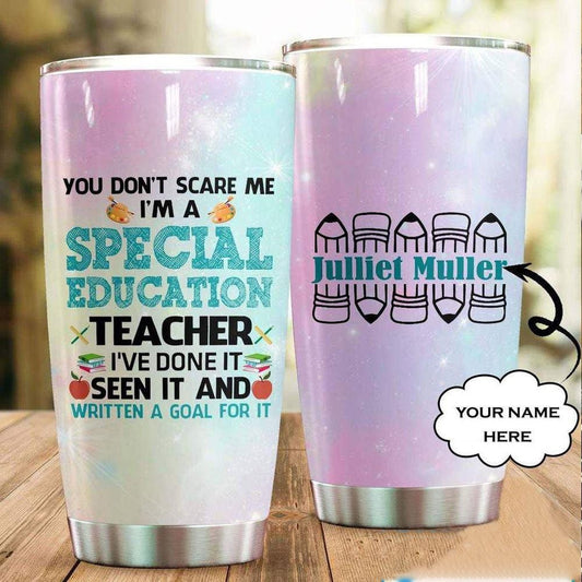 No me asustas, soy maestra de educación especial, los mejores vasos personalizados para maestros