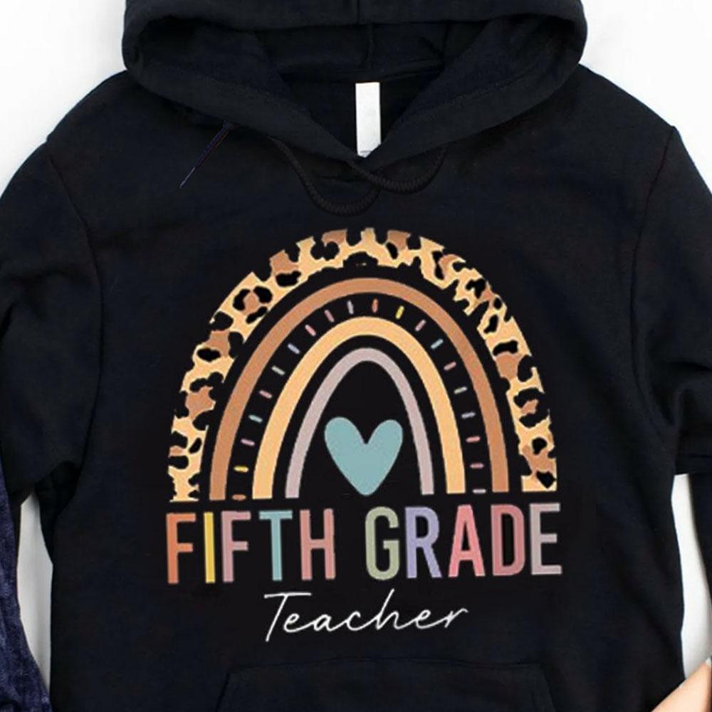 Elementary Teacher Shirts Fifth 5th Grade, Rainbow Teacher Shirt