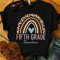 Elementary Teacher Shirts Fifth 5th Grade, Rainbow Teacher Shirt