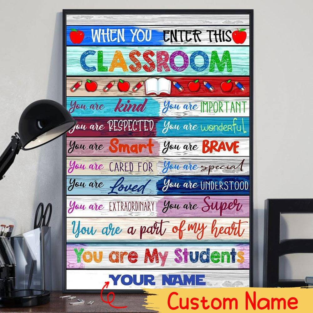 Pósteres personalizados para profesores para el aula, lienzo "Eres mi estudiante", impresión artística para pared
