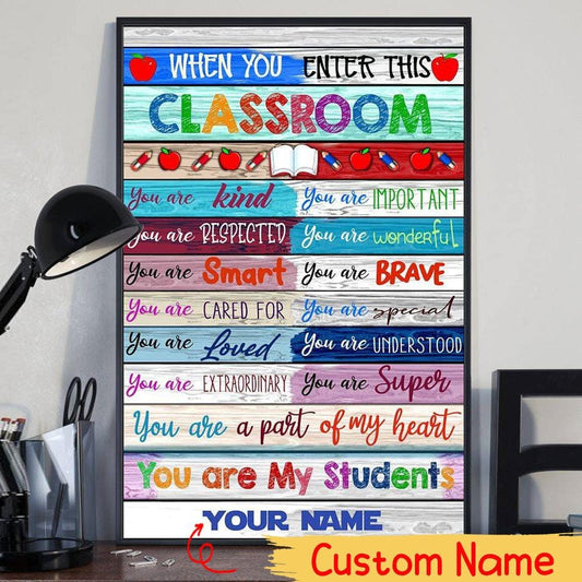 Pósteres personalizados para profesores para el aula, lienzo "Eres mi estudiante", impresión artística para pared