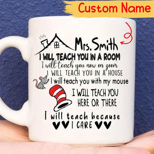 Tazas personalizadas para profesores Te enseñaré en una habitación, tazas para profesores