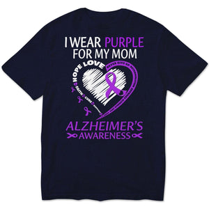 I Wear Purple For Mom With My Heart Alzheimer Sweatshirt, Shirts