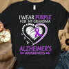 I Wear Purple For Grandma, Ribbon Heart, Alzheimer's Awareness Shirt