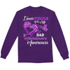 I Wear Purple For Dad, Alzheimer's Awareness Support Shirt, Ribbon Butterfly