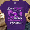 I Wear Purple For Grandpa, Alzheimer's Awareness Support Shirt, Ribbon Butterfly