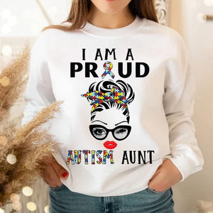 Autism Aunt Awareness Shirt, I'm A Proud Autism Aunt, Puzzle Piece Ribbon