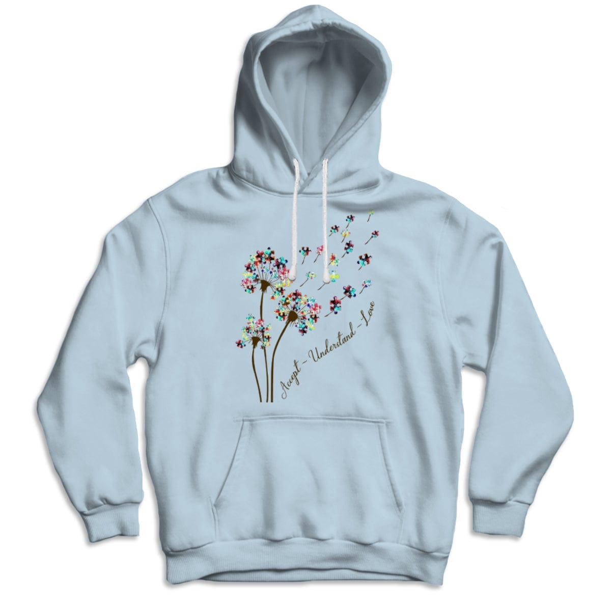 Accept Understand Love With Puzzle Piece Dandelion Autism Acceptance Shirt