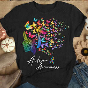 Camiseta de apoyo a la fe, la esperanza, el amor, la cura, mujer mariposa, concienciación sobre el autismo