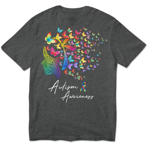 Camiseta de apoyo a la fe, la esperanza, el amor, la cura, mujer mariposa, concienciación sobre el autismo