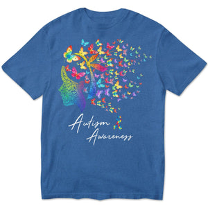 Camiseta de apoyo a la fe, la esperanza, el amor, la cura, mujer mariposa, concienciación sobre el autismo