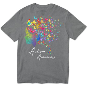 Camiseta de apoyo a la fe, la esperanza, el amor, la cura, mujer mariposa, concienciación sobre el autismo