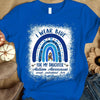 Autism Mom Dad Awareness Shirt, I Wear Blue For Daughter, Puzzle Piece Rainbow
