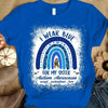 Autism Acceptance Awareness Shirt, I Wear Blue For Sister, Puzzle Piece Rainbow